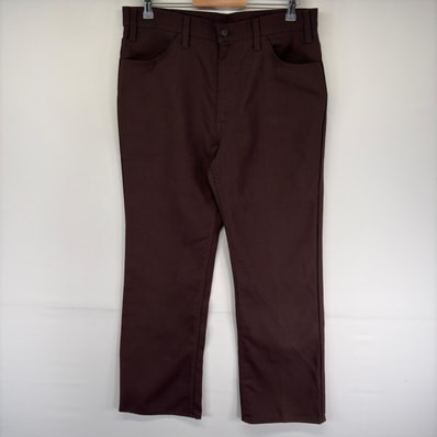 古着 リーバイス Levi's パンツ スラックス ブーツカット フレア ジップ タロンジップ ワンポイントロゴ w36 L30 ブラウン系 メンズ