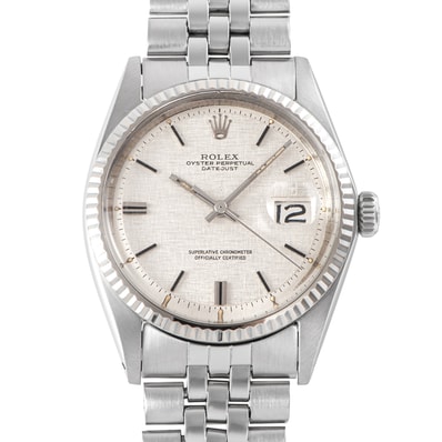 ROLEX ロレックス デイトジャスト 1601 1970年製 シルバーリネン モザイク SS/WG【中古】
