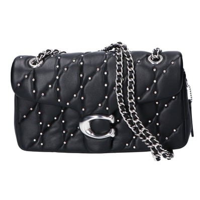 コーチ 【美品】CY812 タビー ショルダー バッグ 26・ピロー キルティング アンド クリスタル リベット