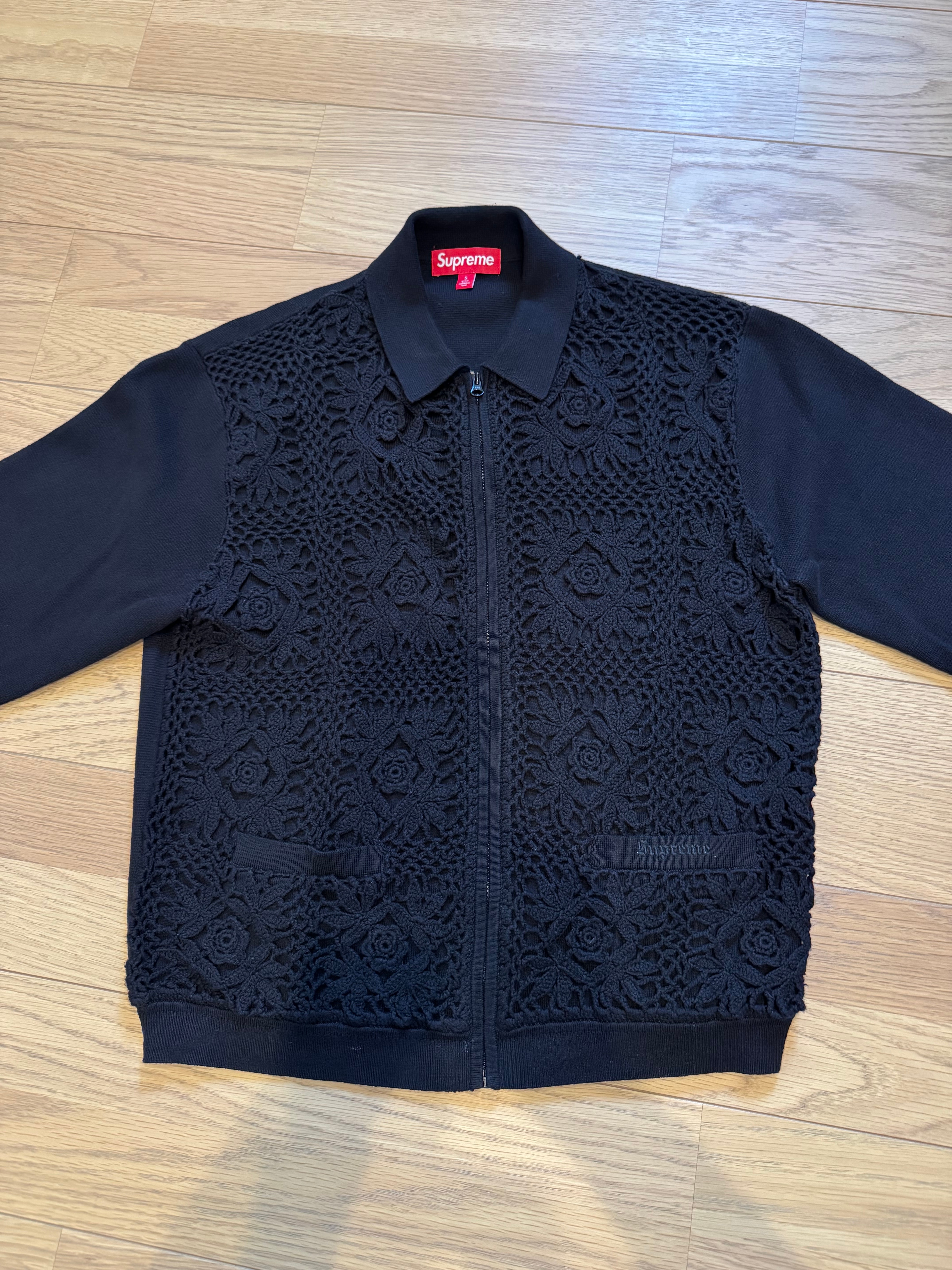 Supreme Crochet Zip Up Cardigan "Black"