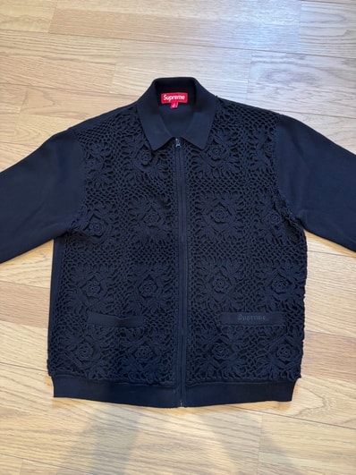 Supreme Crochet Zip Up Cardigan "Black"