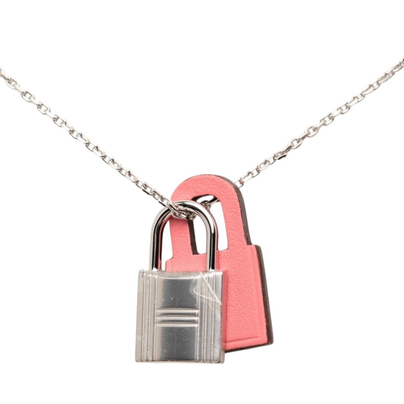 エルメス オーケリーPM ネックレス シルバー ピンク メタル スイフト レディース HERMES 【中古】