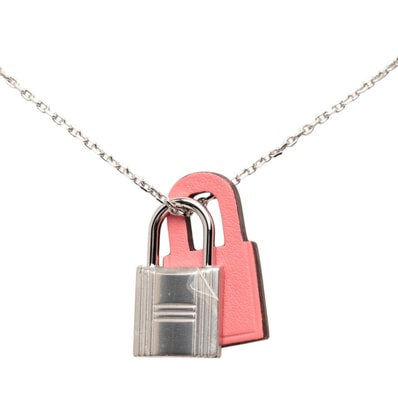 エルメス オーケリーPM ネックレス シルバー ピンク メタル スイフト レディース HERMES 【中古】