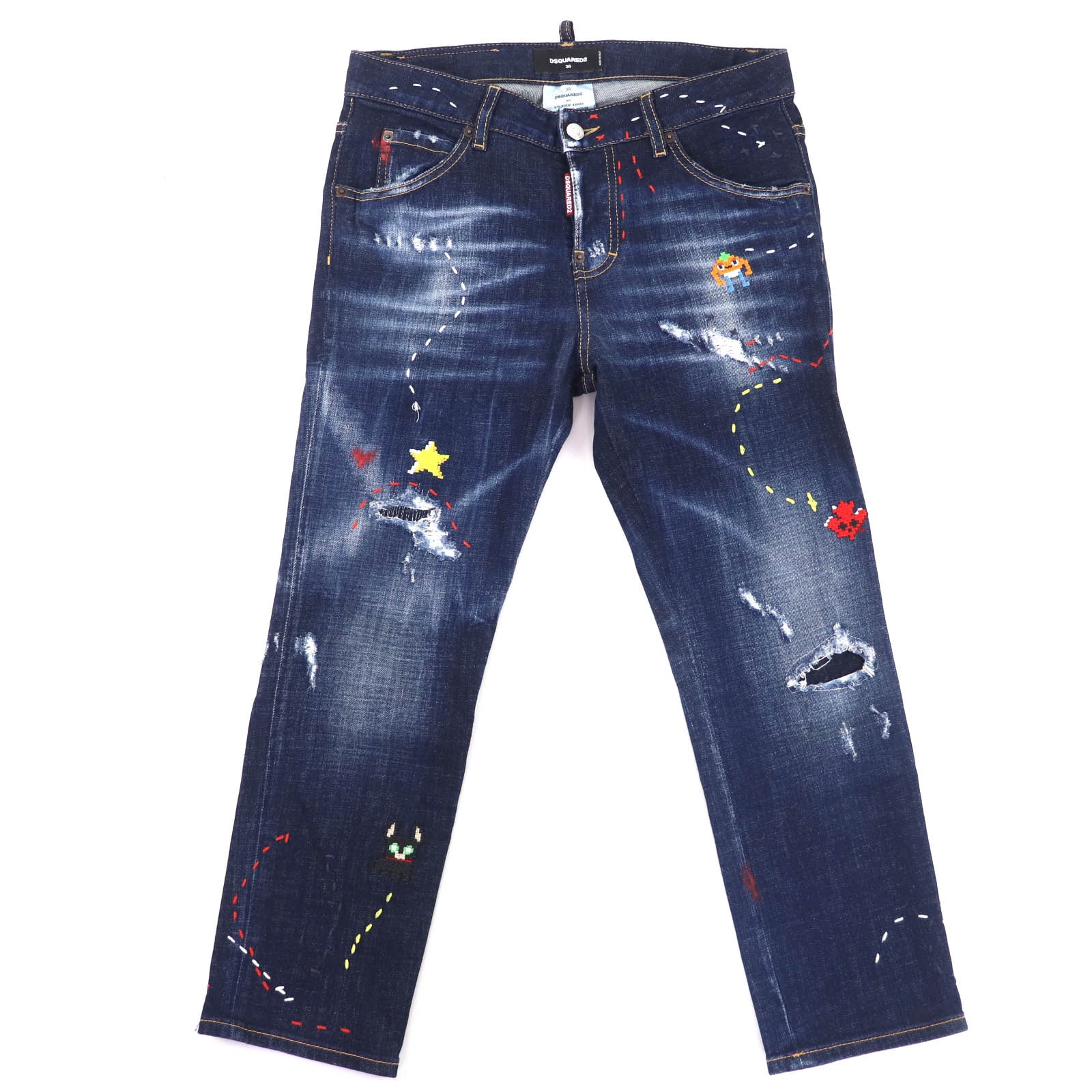 美品 ディースクエアード デニムパンツ インディゴブルー レディース 36 S75LB0830