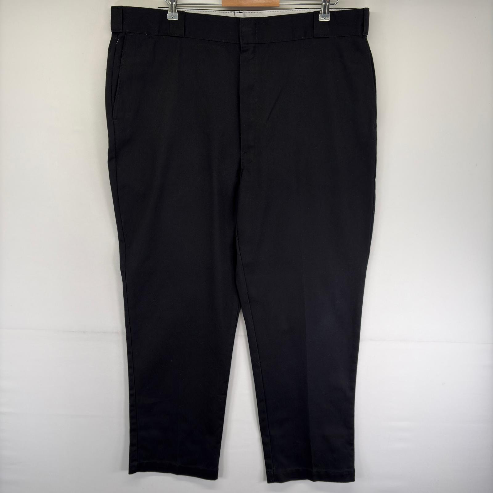 古着 ディッキーズ Dickies パンツ チノパン 大きいサイズ チビタグ ワークパンツ ジッパーフライ  ブラック系 メンズ