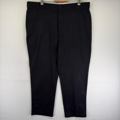 古着 ディッキーズ Dickies パンツ チノパン 大きいサイズ チビタグ ワークパンツ ジッパーフライ ブラック系 メンズ
