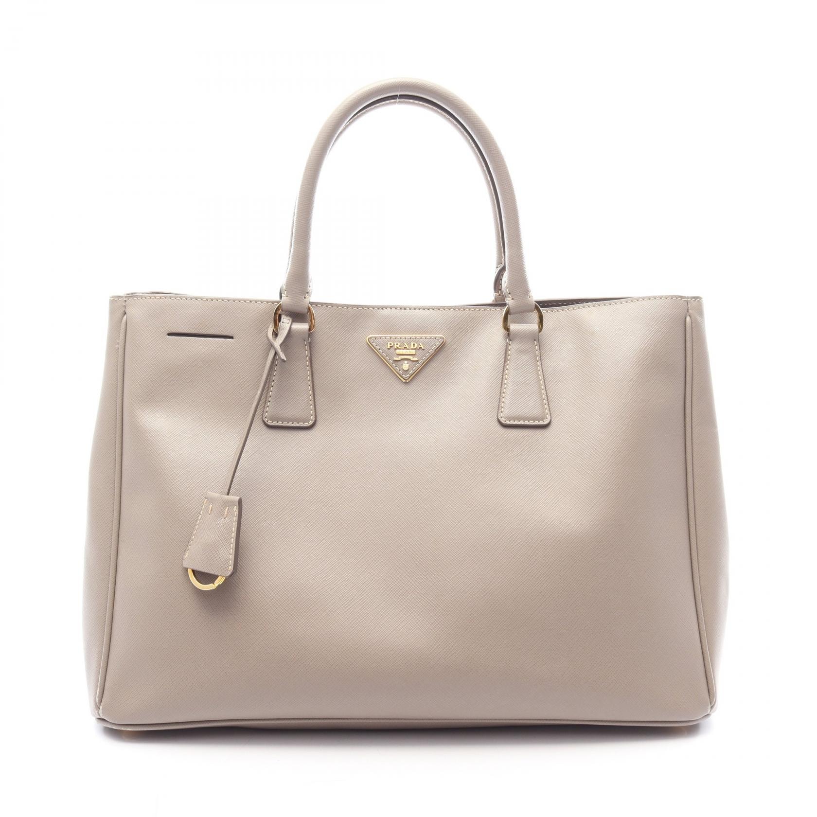 プラダ PRADA SAFFIANO LUX ガレリア トートバッグ バッグ サフィアーノレザー レディース ベージュ系 【中古】