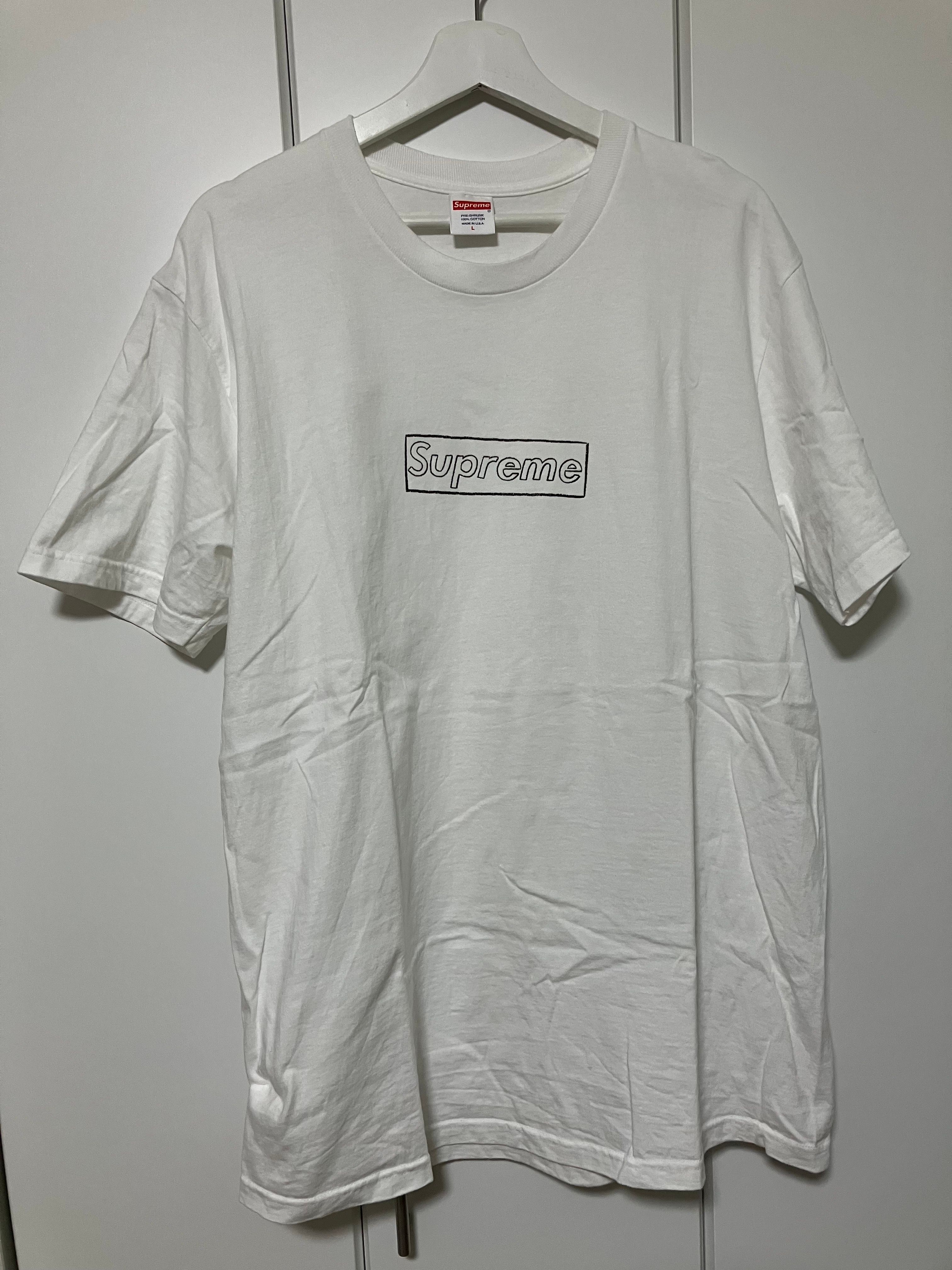 Supreme KAWS Chalk Logo Tee "White"