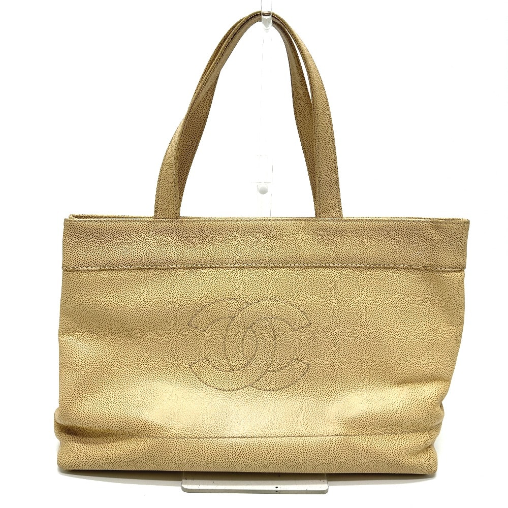 シャネル CHANEL ショルダーバッグ ココマーク CC カバン トートバッグ キャビアスキン ベージュ