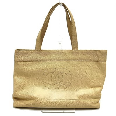 シャネル CHANEL ショルダーバッグ ココマーク CC カバン トートバッグ キャビアスキン ベージュ