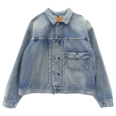 Levi's リーバイス デニムジャケット 22SS PC9-A2265-0000 BEAMS別注 SUPER WIDE TRUCKER スーパーワイド デニム トラッカー ジャケット ライトブルー系 L【中古】