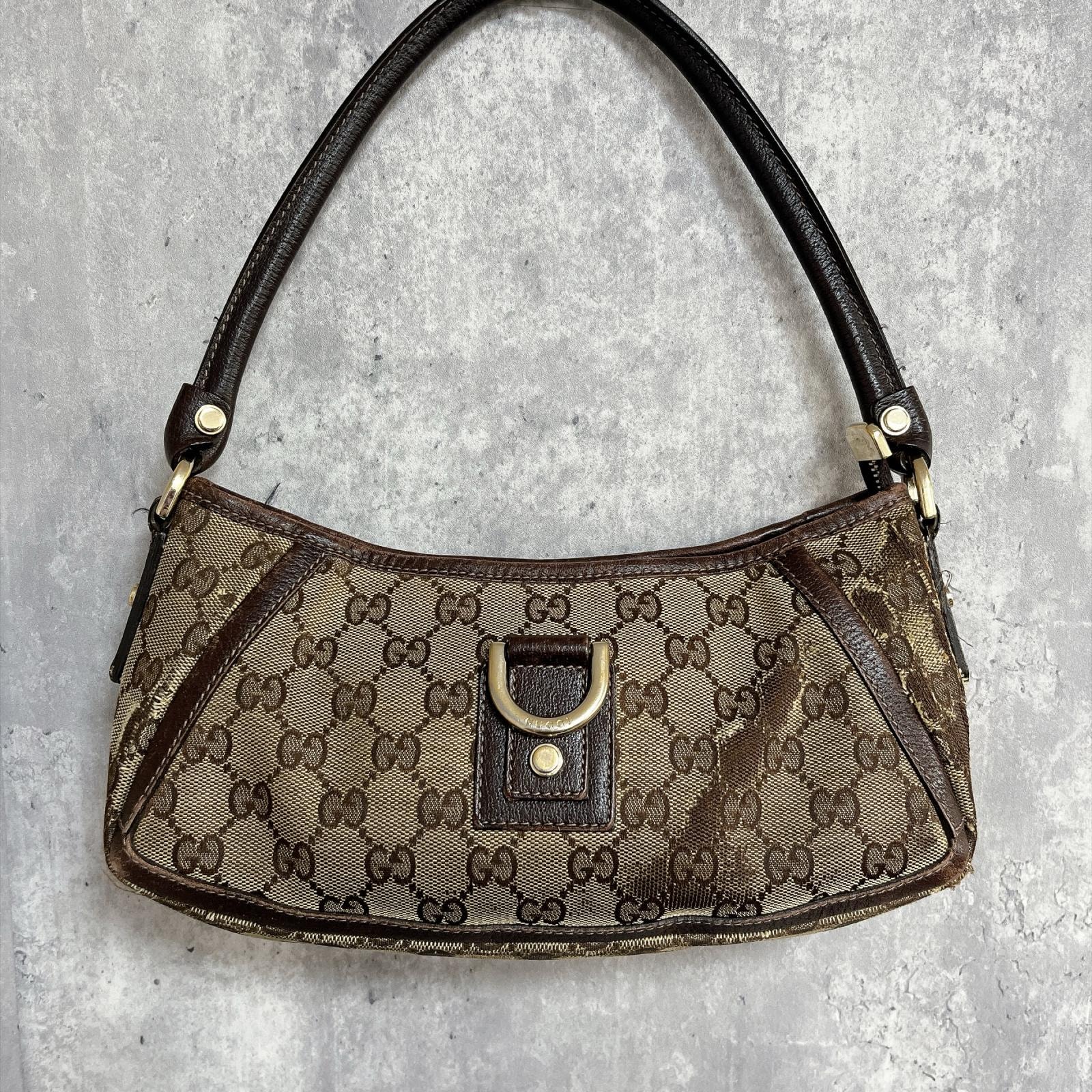 GUCCI GG Canvas Shoulder Bag "Beige"