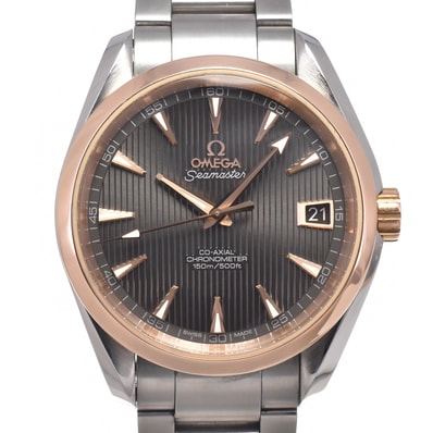 オメガ OMEGA 231.20.39.21.06.003 シーマスター アクアテラ グレー 自動巻き メンズ 美品 箱・保証書付き 腕時計 N#150969