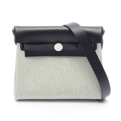 エルメス HERMES エールバッグジップ ミニ ショルダーバッグ バッグ トワルアッシュ / ヴァッシュハンター トワルアッシュ レディース グリーン系 / ホワイト系 / ブラック系 【中古】