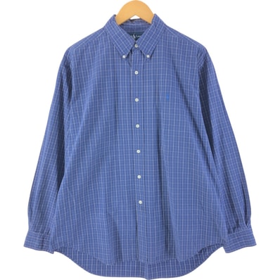 古着 ラルフローレン Ralph Lauren BLAKE 長袖 ボタンダウンチェックシャツ メンズL相当/eaa539300