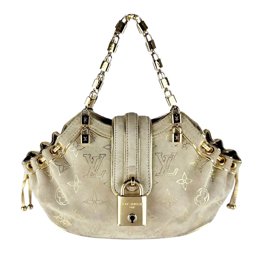 ルイ ヴィトン LOUIS VUITTON ハンドバッグ エクストラオーディネル テダPM スエード/メタル ベージュ/ゴールド レディース M92373【中古】 z10705