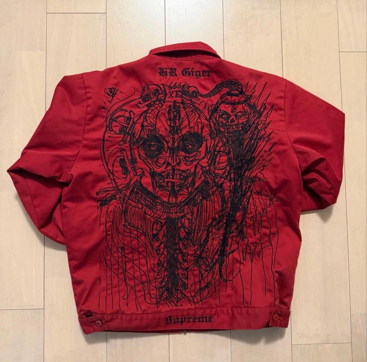 Supreme H.R. Giger Embroidered Work Jacket "Red"