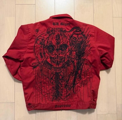 Supreme H.R. Giger Embroidered Work Jacket "Red"
