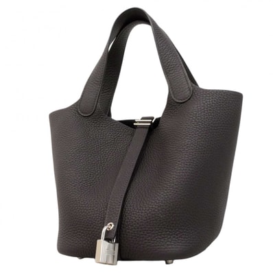 【6dd4869】エルメス ハンドバッグ ピコタンロックPM トリヨンクレマンス マカサー シルバー金具 W刻印【中古】レディース