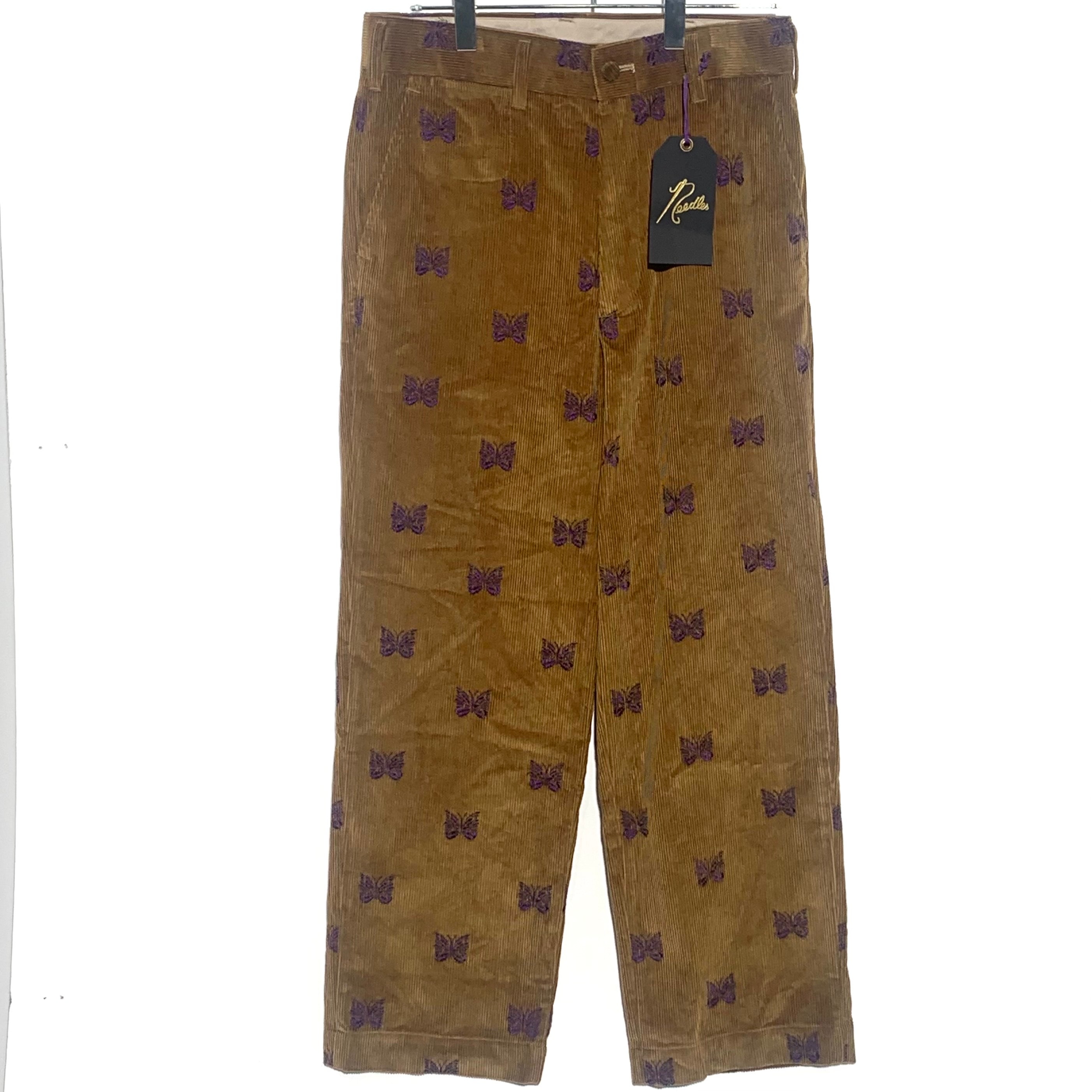 NEEDLES Straight Trouser-Papillon Emb. Corduroy "Brown"