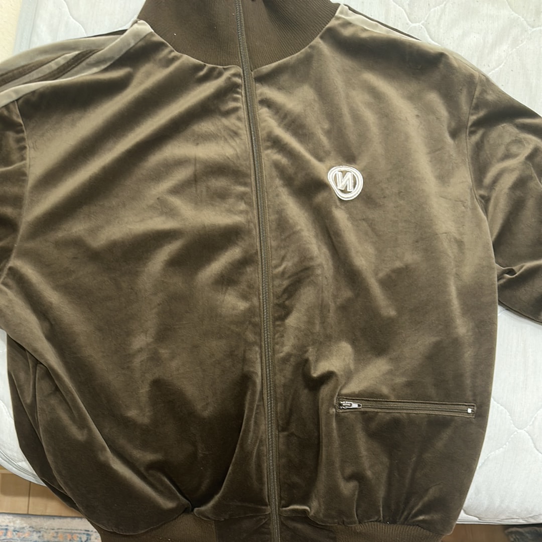 9090 "N" Logo Velor Track Jacket "Brown"