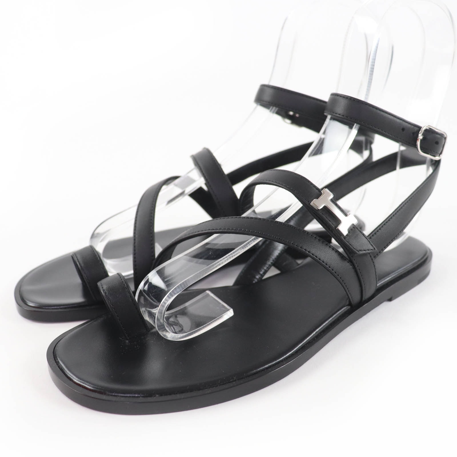 未使用品 エルメス サンダル アルモニ ブラック レディース 35