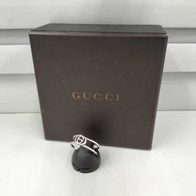 GUCCI Thin Interlocking G Open Hand Ring "Silver"