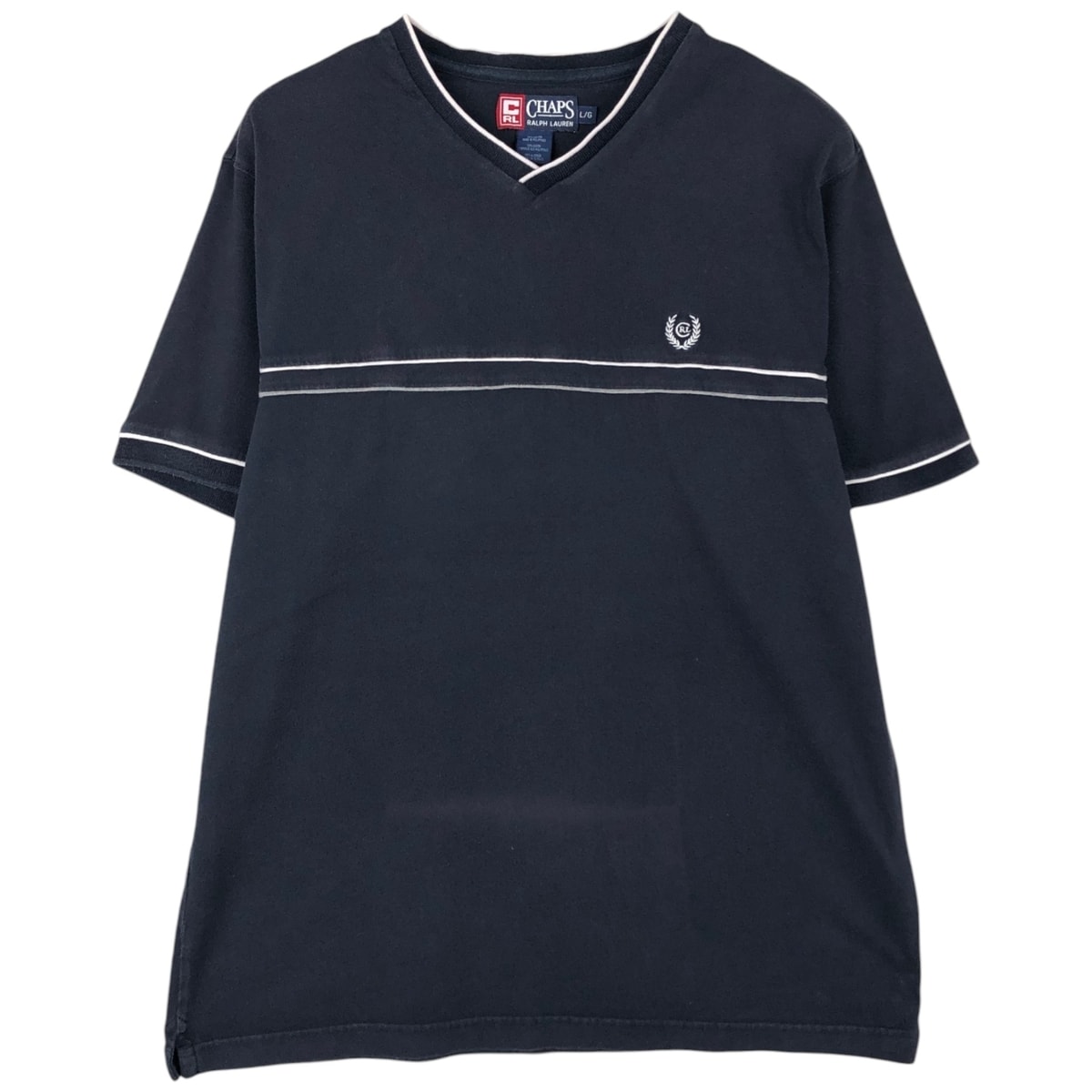 古着 ラルフローレン Ralph Lauren CHAPS チャップス Vネック 半袖 ロゴTシャツ メンズL相当/eaa621665