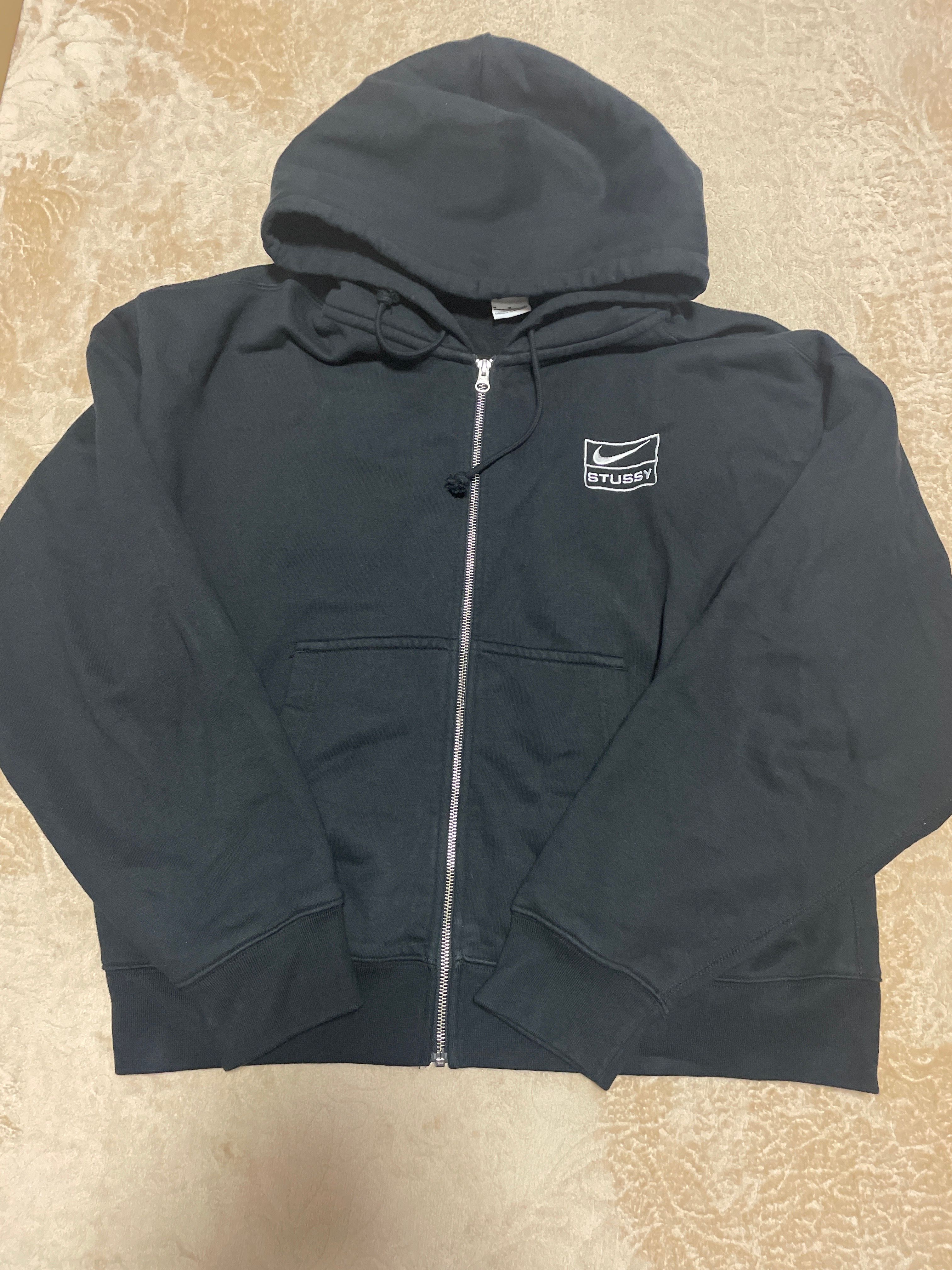 Stussy x Nike Stone Washed Fleece Zip Hoodie "Black" (US Size) FJ9175-010