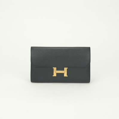 エルメス HERMES コンスタンスロング コンスタンス ロング 財布 長財布 ロングウォレット エプソン ノワール Noir ブラック Black 黒 ゴールド金具 ヴォーエプソン