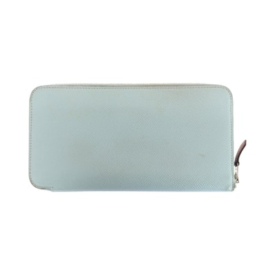 美品 HERMES エルメス アザップ シルクイン ロング ライトブルー シルバー金具 ヴォーエプソン シルク/ 長財布 ラウンドファスナー Z刻印 604324 【中古】