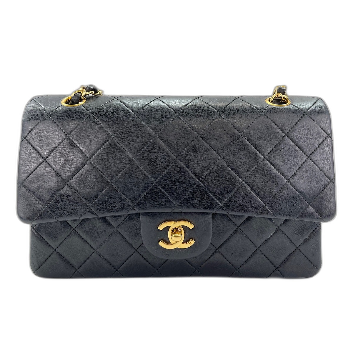 シャネル CHANEL ラムスキン マトラッセ25 ダブルフラップ ショルダーバッグ【中古】
