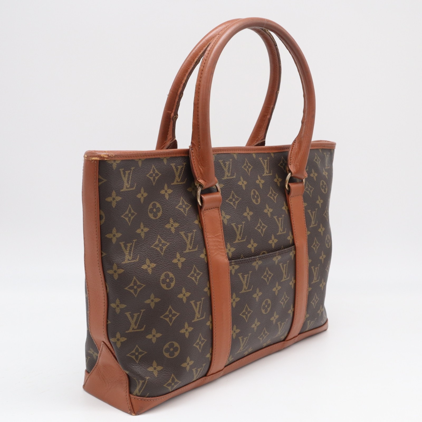 LOUIS VUITTON ルイ・ヴィトン モノグラム ウィークエンドPM M42425 ハンドバッグ ブラウン ベージュ コーティングキャンバス レザー レディース
