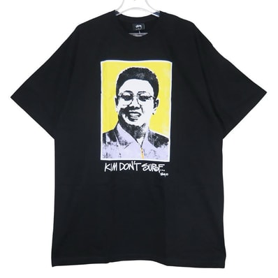 新品同様 STUSSY ステューシー KIM DON'T SURF TEE Tシャツ ブラック ショートスリーブ 半袖 カットソー サイズXL