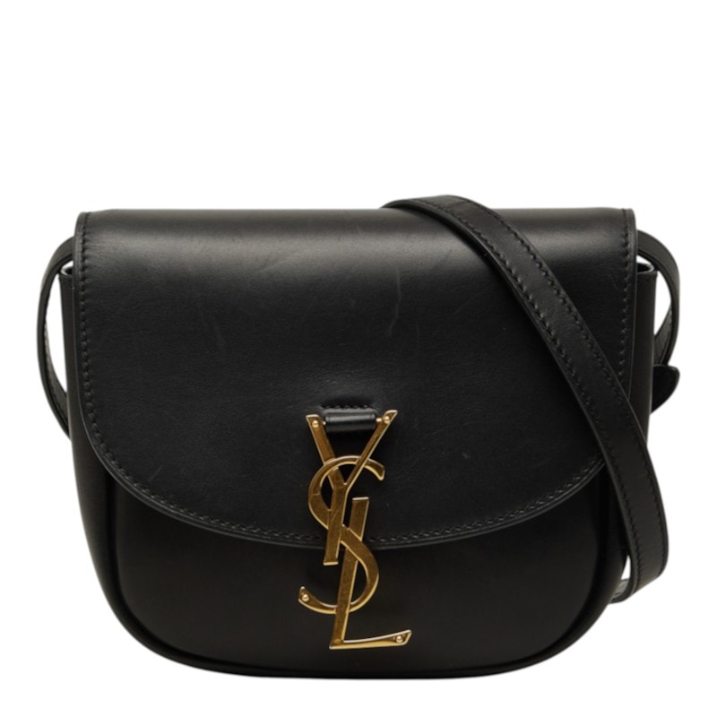 サンローラン カサンドラ カイア スモール ショルダーバッグ 619740 ブラック ゴールド レザー レディース SAINT LAURENT 【中古】