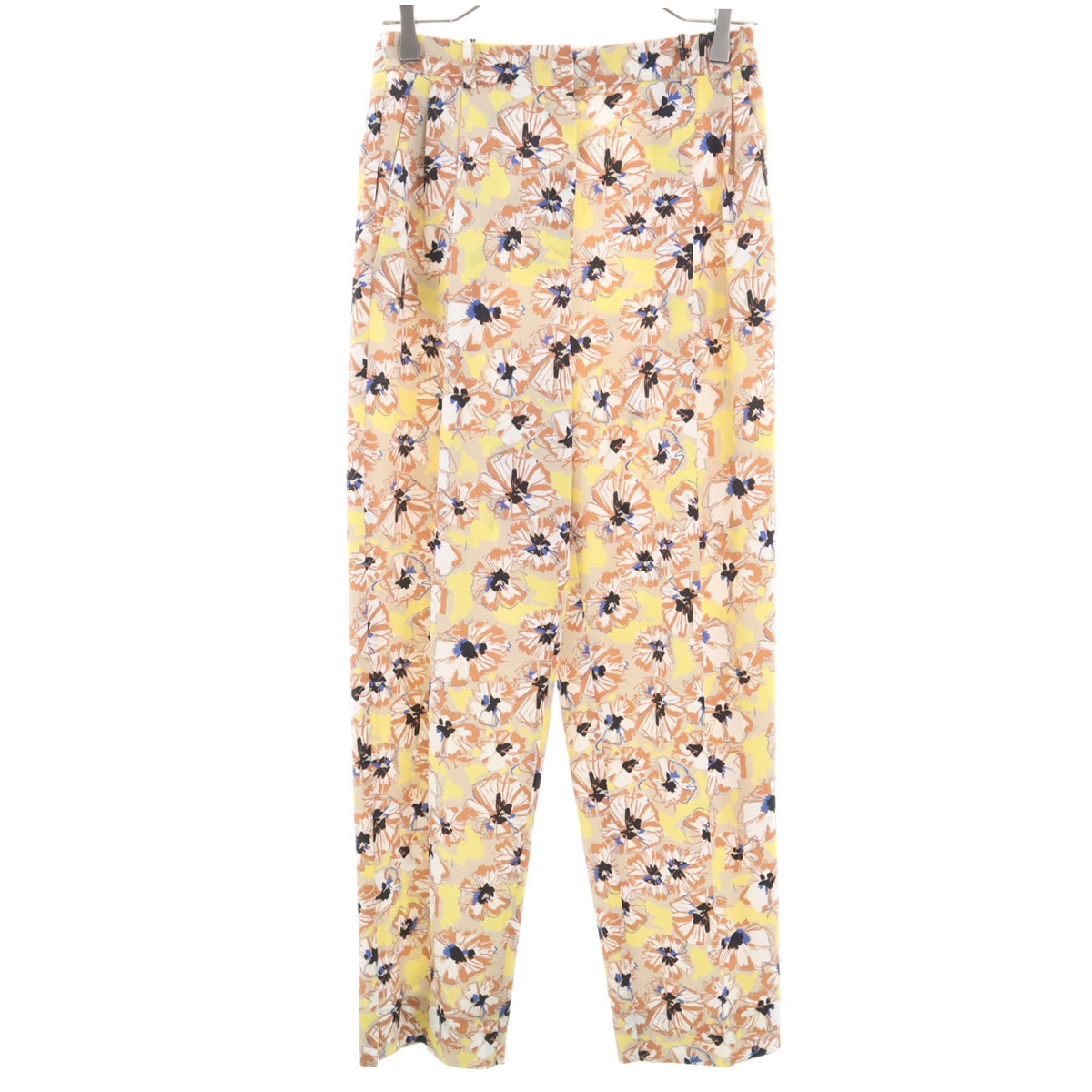 JIL SANDER NAVY ジルサンダーネイビー イタリア製 花柄 スラックスパンツ 34 ベージュ