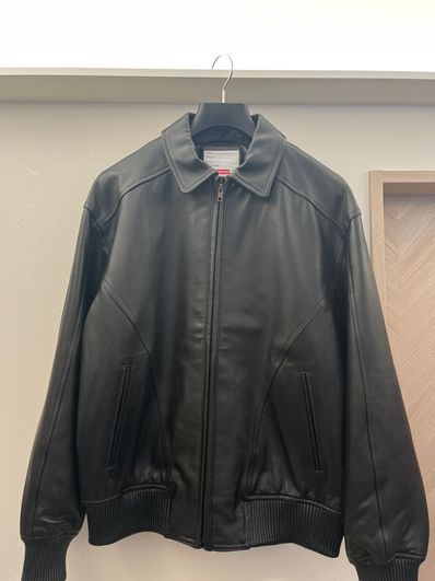 Supreme Studded Arc Logo Leather Jacket "Black"
