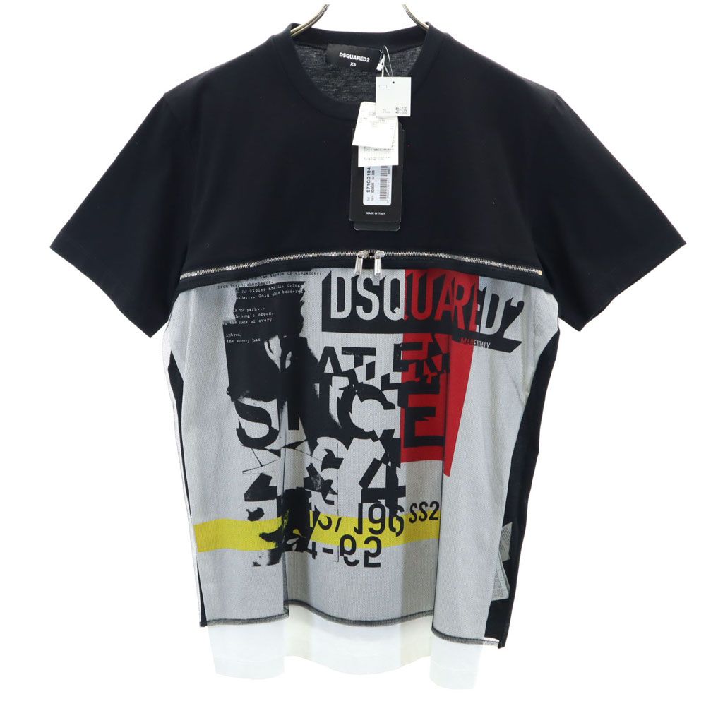 未使用 DSQUARED2 半袖 メッシュ レイヤード Tシャツ