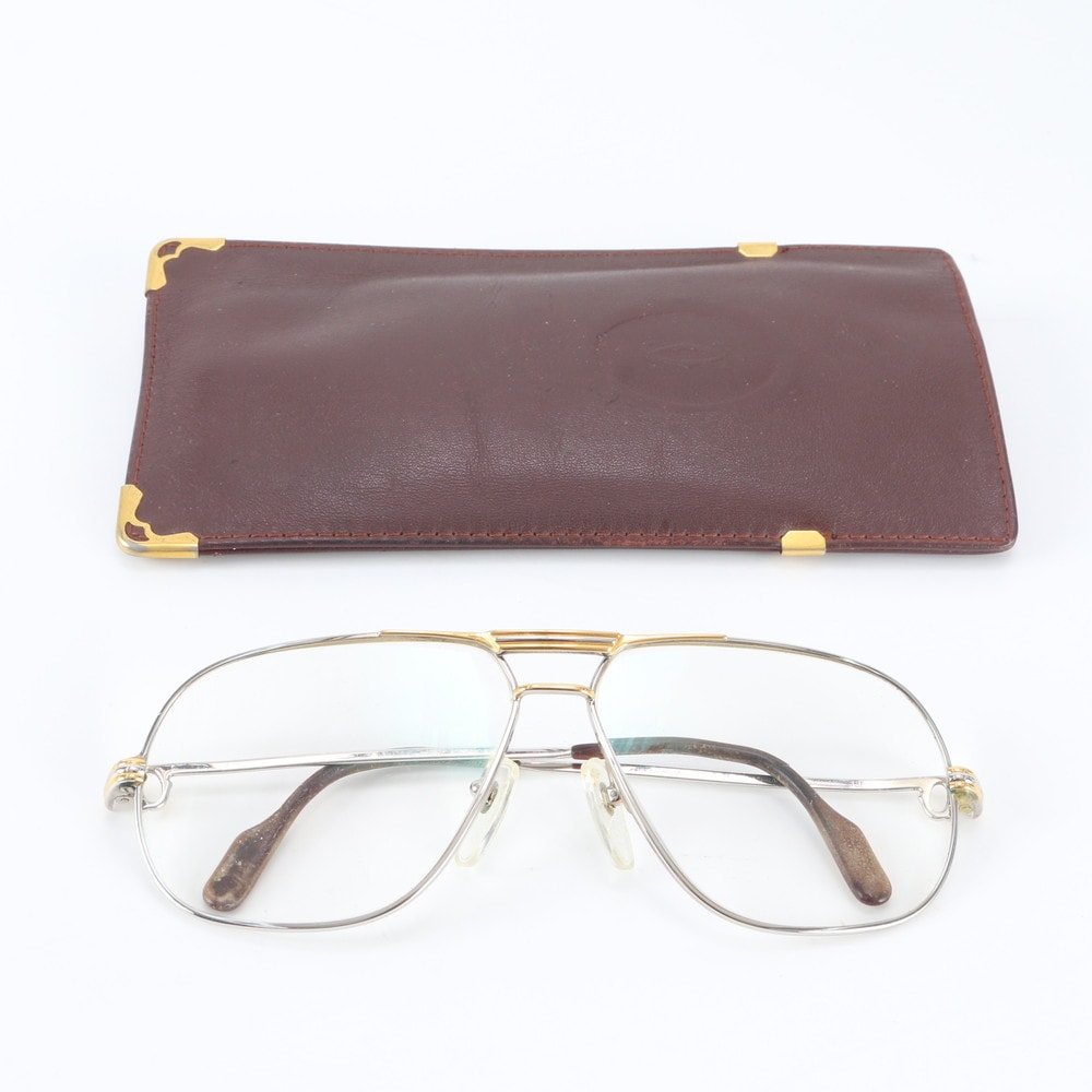 ■美品 カルティエ 59□12 眼鏡 アイウェア ケース付メガネ