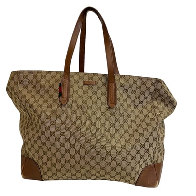 グッチ GUCCI トートバッグ GGキャンバス ブラウン