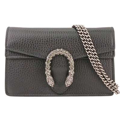 GUCCI グッチ ディオニュソス スーパーミニバッグ 2WAY クラッチバッグ ショルダーバッグ 476432 レザー ブラック レディース【中古】