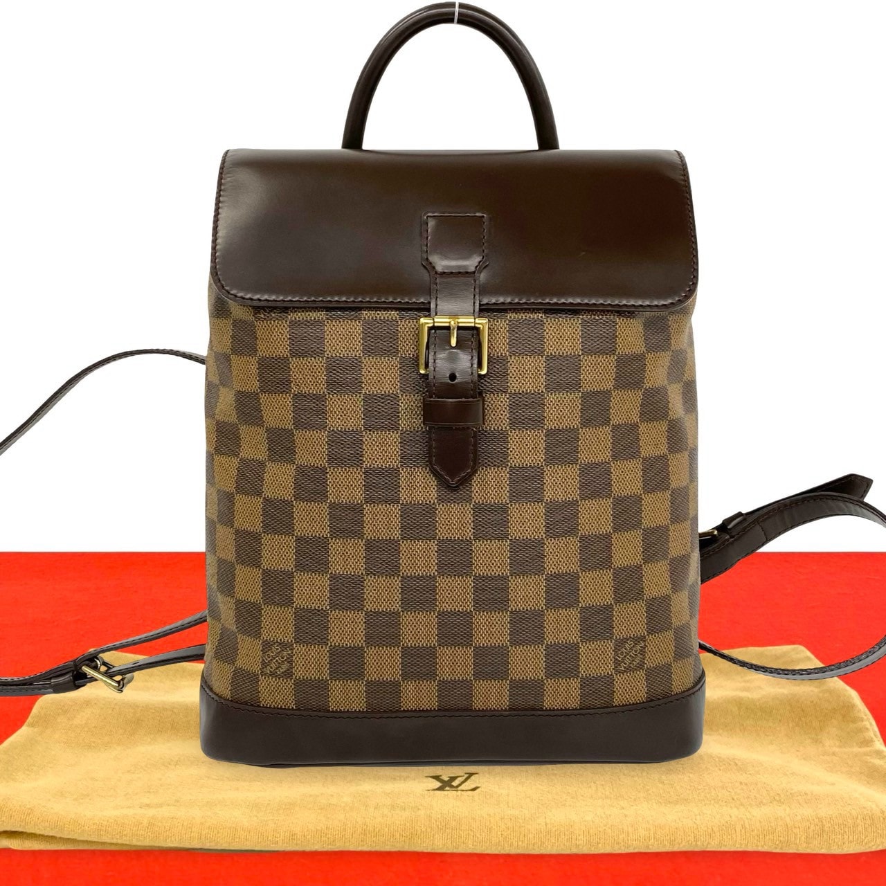 LOUIS VUITTON ルイヴィトン ソーホー ダミエ レザー PVC リュックサック ブラウン
17120