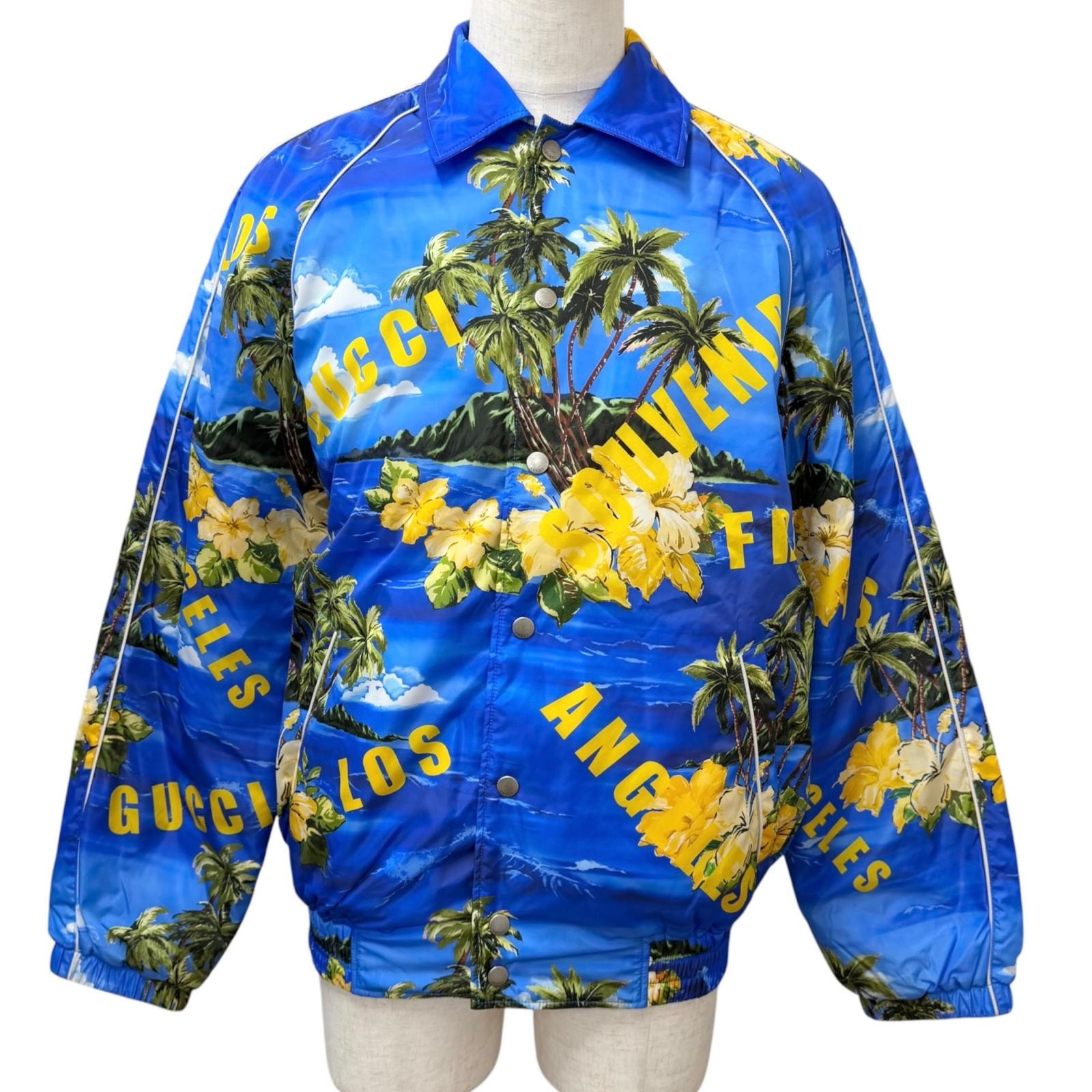 極美品 グッチ ブルゾン ブルー メンズ 46 694137