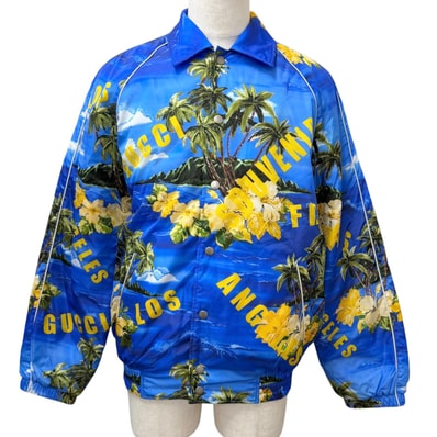 極美品 グッチ ブルゾン ブルー メンズ 46 694137
