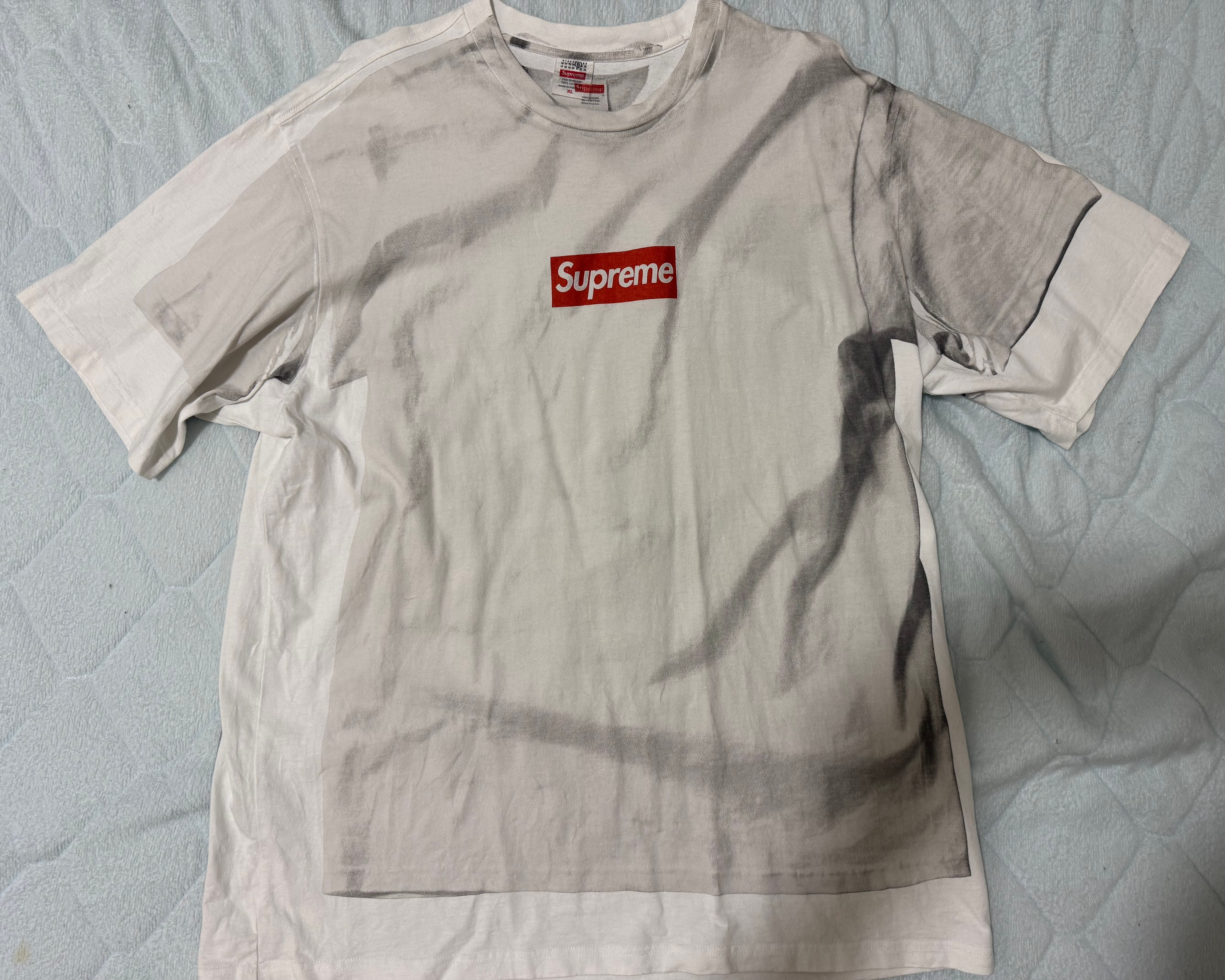 Supreme x MM6 Maison Margiela Box Logo Tee "White"
