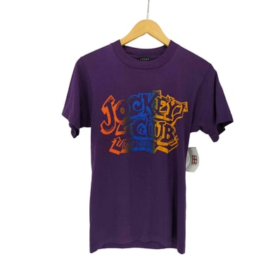 90S USA製 JOCKEY CLUBプリント Tシャツ シングルステッチ【1137549068440】
