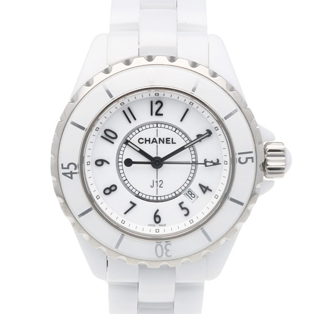 シャネル J12 腕時計 時計 ホワイトセラミック H0968 クオーツ レディース 1年保証 CHANEL  中古