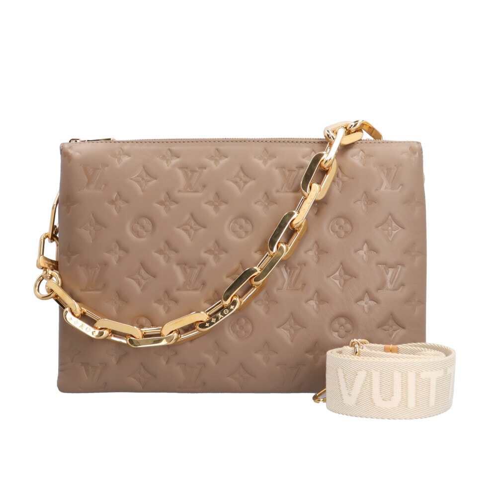 ルイヴィトン クッサンMM ショルダーバッグ レザー M21276 ベージュ レディース LOUIS VUITTON  中古