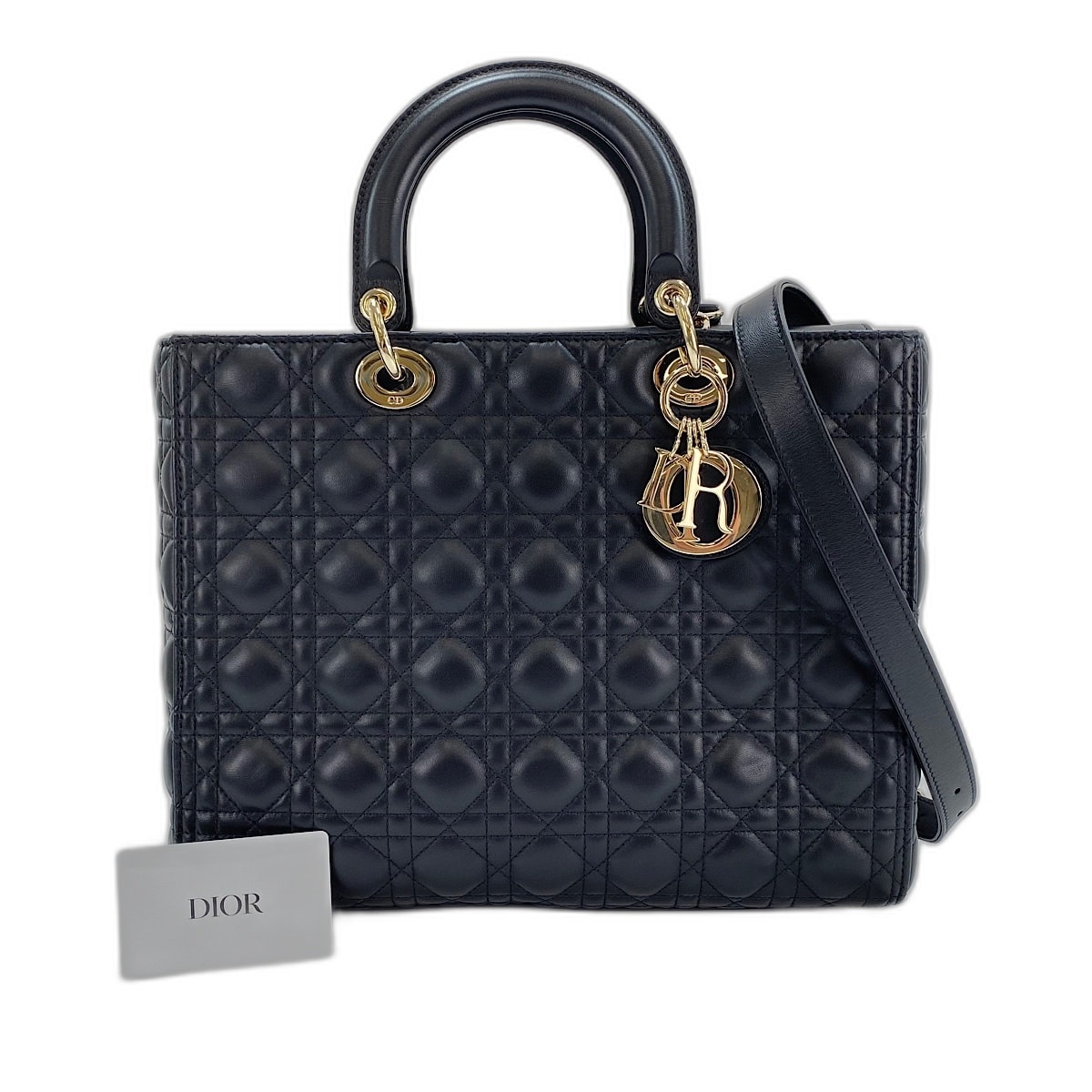ディオール Dior レディクリスチャンディオール ラージ 2WAY ハンドバッグ レザー【中古】