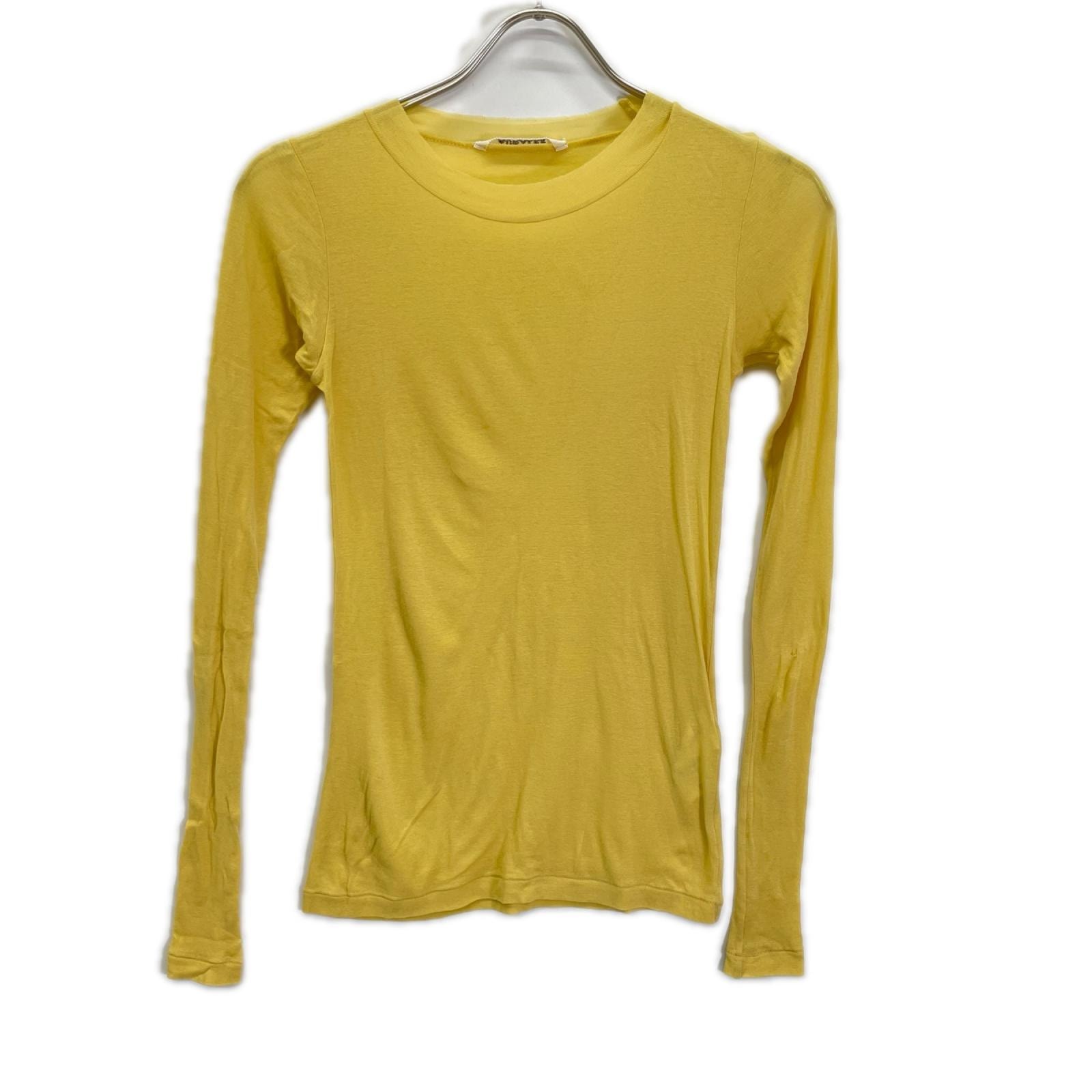 オーラリー A00T01HF イエローSUPER HIGH GAUGE SHEER RIB L/S Tシャツ 0